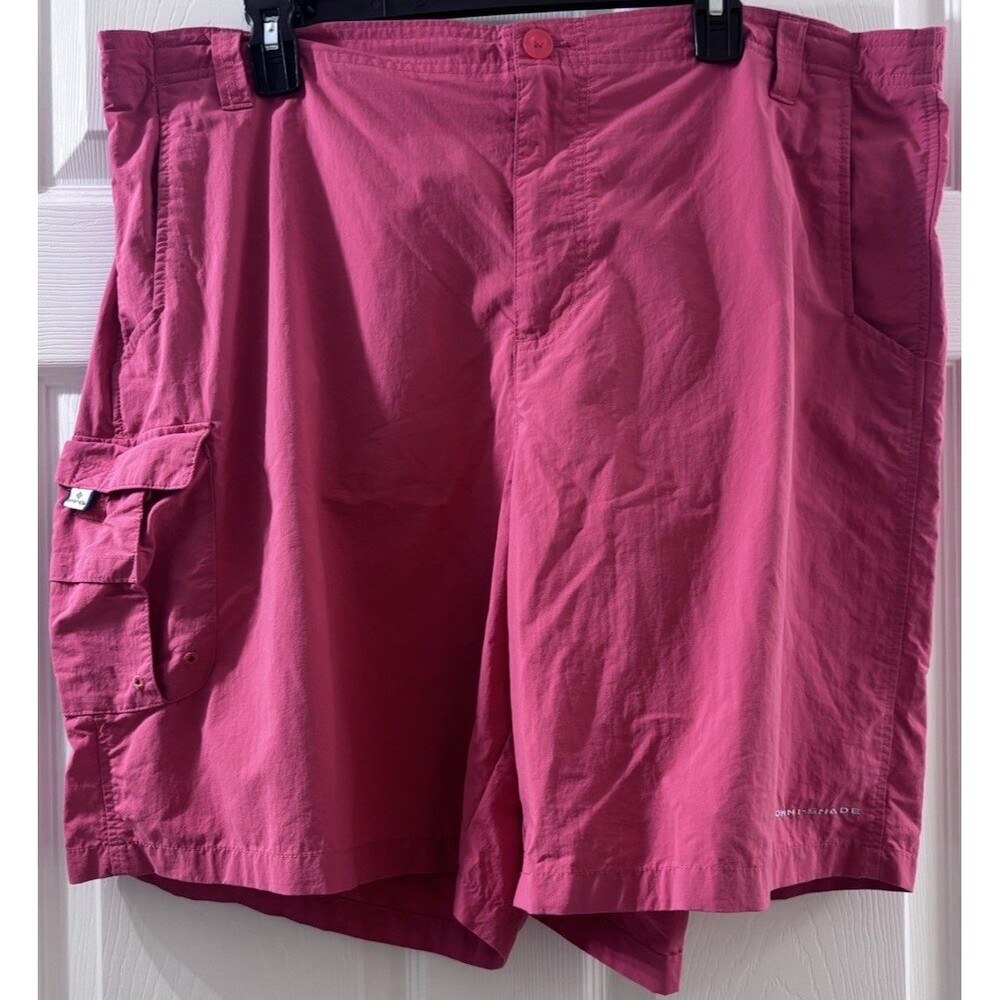 Columbia PFG Shorts Mens XXL 8L Pink Omni-Shade Fishing Cargo Outdoor